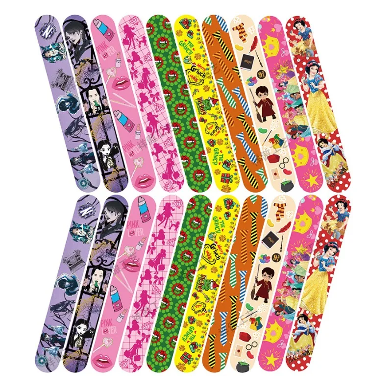 24pcs Popular Cartoon Character Princess Barbie Harry Potter Christmas Monster Slap Bracelet for Boys Girls Birthday Party Gifts