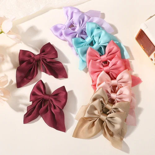 Imagen 2 del producto LOVEKIKI, 2 uds., pinza para el pelo con cola de caballo para niñas con lazo, horquillas de Color sólido para mujer, pasador, horquilla, venta al por mayor