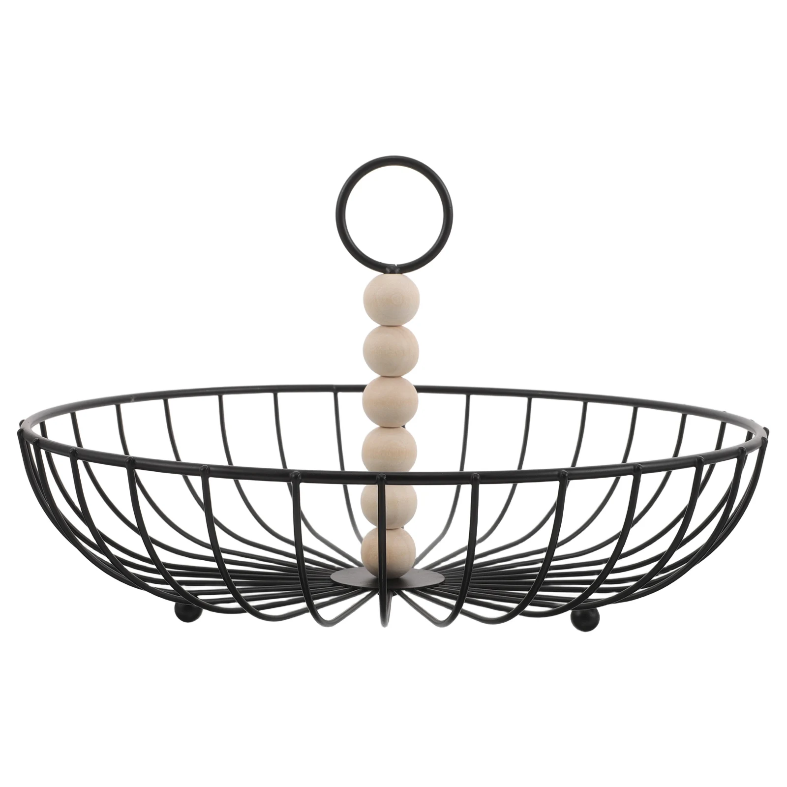 

Elegant Nordic Metal Wire Fruit Basket Round Storage Basket For Kitchen Countertop Snack Display Rack Vegetable Stand Holder