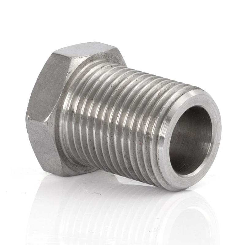 500 pieces CNC Stainless Steel Hex Reducer Bushing Plain Bore  Certified  Male Female Threaded Pipe Adapter Press Fit Mounting