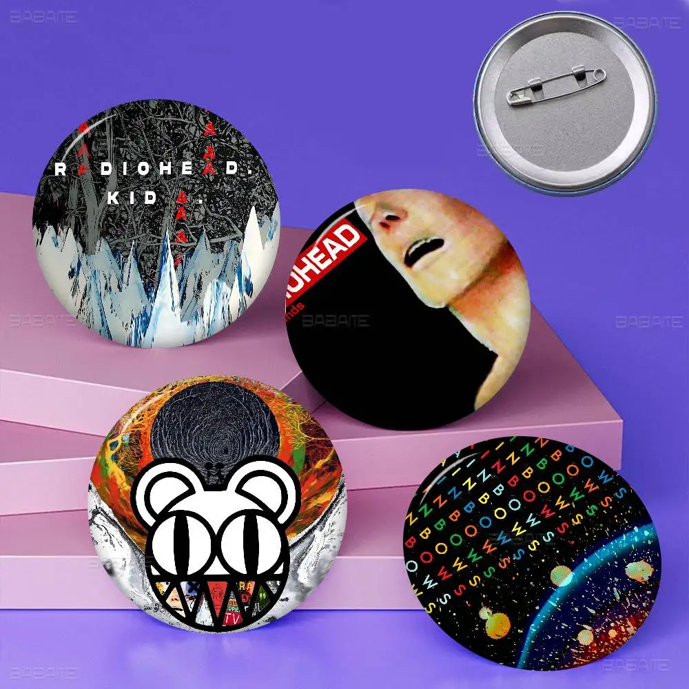 Rock Band R-Radiohead Music Tinplate Pin Button Custom Anime Role Old-school Brooch Cartoon Collar Badge Jewelry Gift Fans