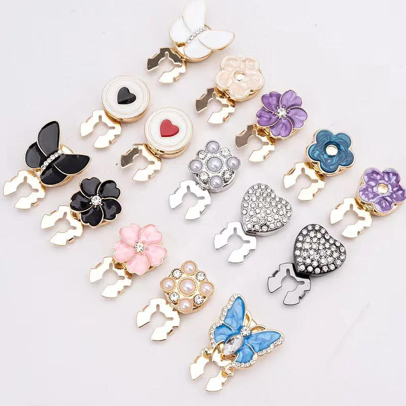 Rhinestone Button Covers, Gold Crystal Clip on Button Covers, Decorative Formal Cufflink Buttons
