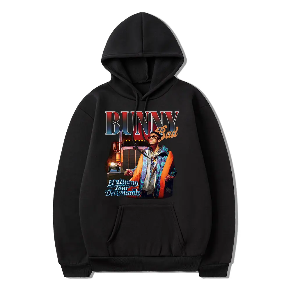 Rapper Bad Bunny 2022 Japanese Personality Fun Print Winter Long Sleeve Thickened Loose Casual Sports Men Hoodie Oversized Tide