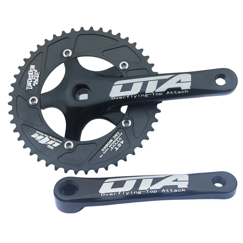 48T 170MM Crank Folding Bicycle Crankset Bicycle Crank Sprocket Single Speed ​​Crankset BCD 130MM For Fixed Gears