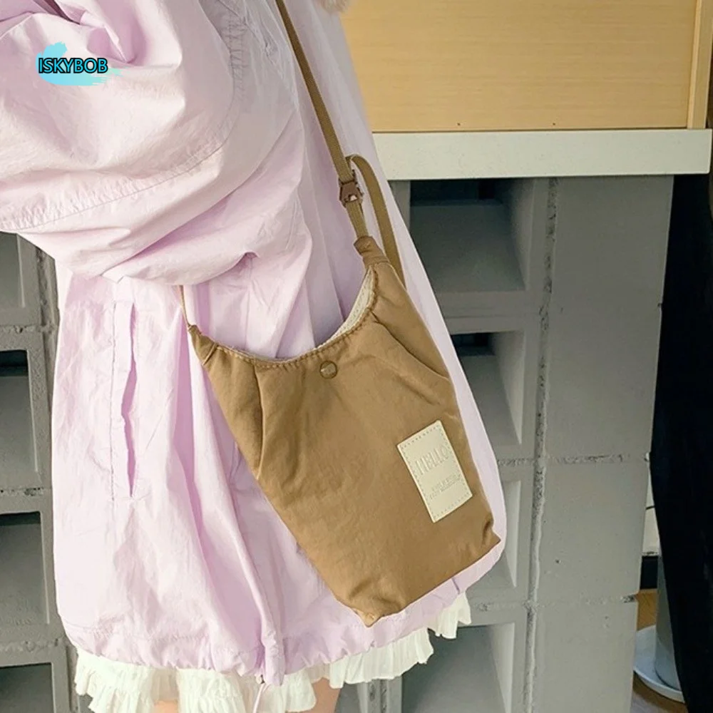 

Versatile Single-shoulder Bag Minimalist Candy Color Dopamine Mobile Phone Bag Nylon Trendy Lightweight Crossbody Bag Shopping