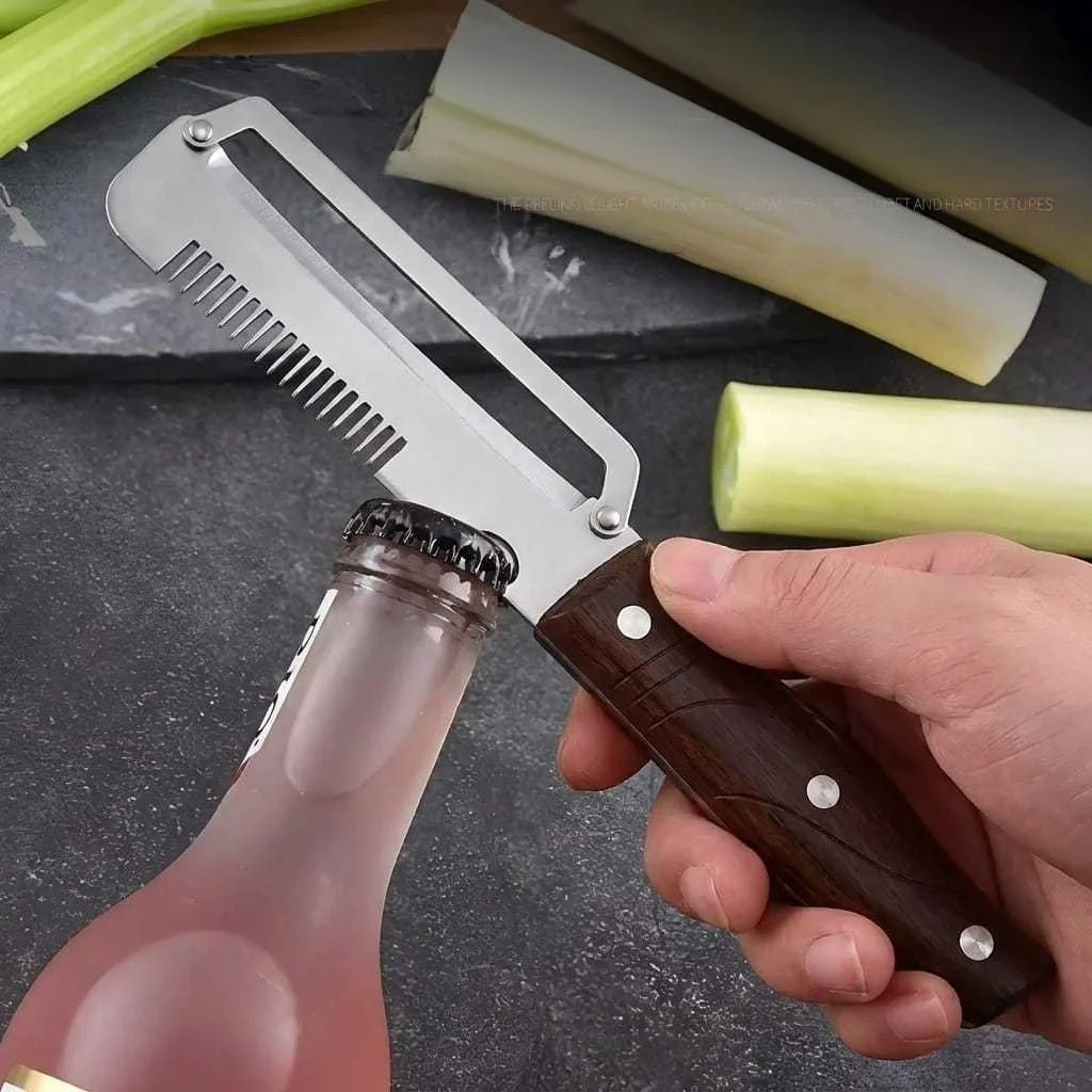 Wood Handle Stainless Steel Peeler for Commercial Kitchen Thickened Tools for Peeling Pumpkins Cucumbers And Sugar Cane