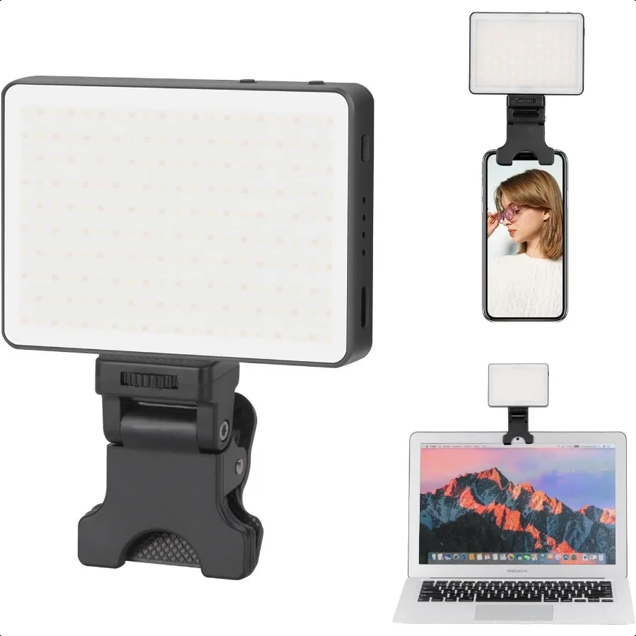 

King Ma Portable Selfie Phone Light ode LED Clipon Light for iPhone TikTok Vlog Computer Laptop Video Conferencing