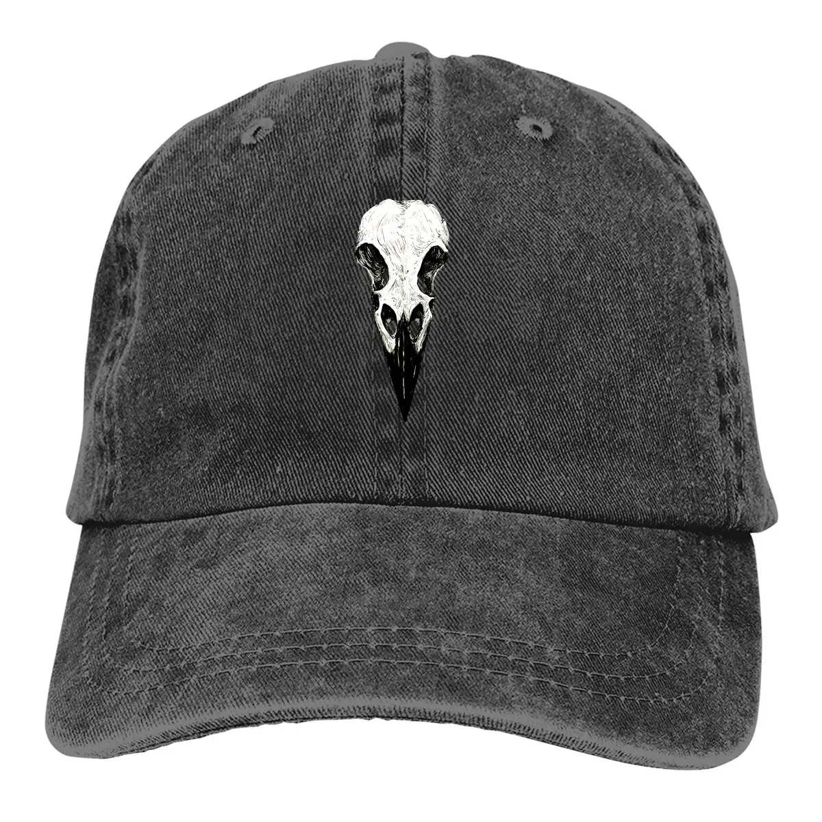 Washed Men's Baseball Cap Raven Skull Trucker Snapback Cowboy Caps Dad Hat Plague Doctor Golf Hats