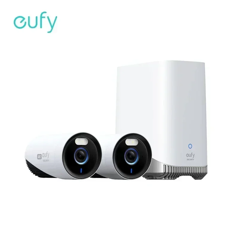 eufy Security eufyCam E330 (Professional) 4K Outdoor Security Camera System 24/7 Recording Plug-in Wi-Fi NVR Face Recognition AI