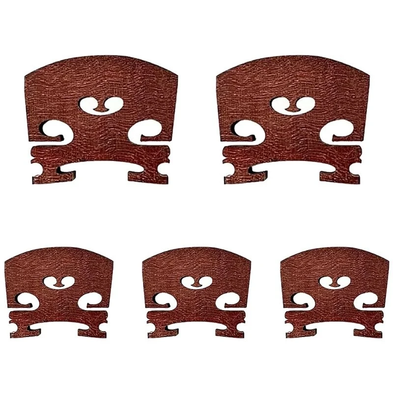 AA67-5 PCS 4/4 Violin Bridge Solid Rosewood Violin Bridge Pre-Cut Semi Fitted Bridges Violins Instrument Parts