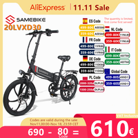 EU Stock SAMEBIKE 20LVXD30 Electric Bike 48V 10.4AH 350W Motor 35KM/H Folding Moped Bicycle 20 Inch Original Mountain E-bike