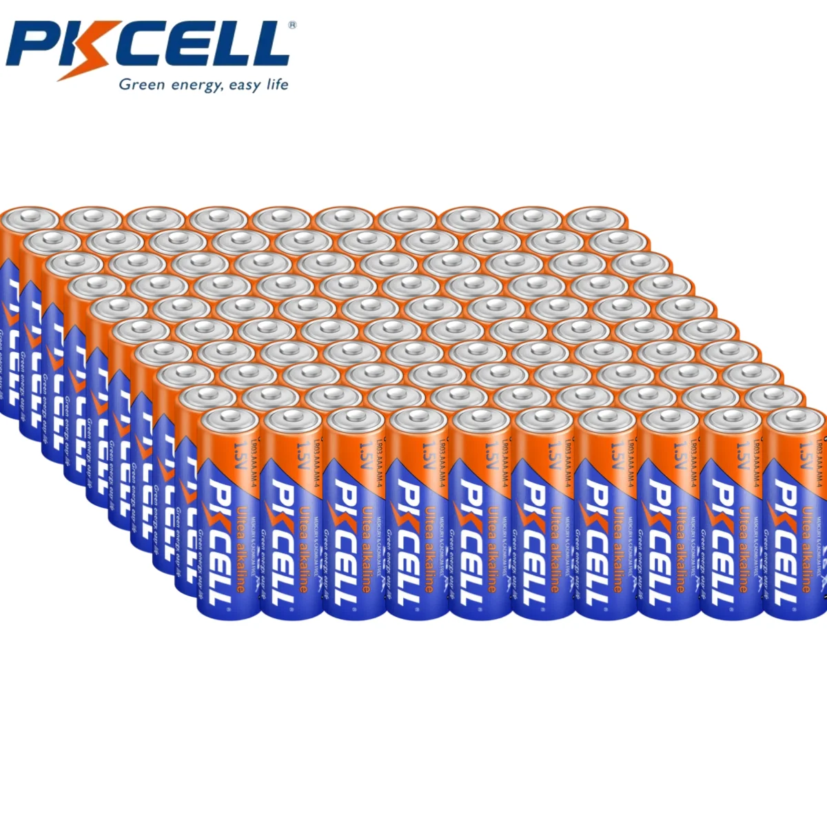 100PC PKCELL LR03 AAA Batteries 1.5V E92 Alkaline Batteries Bulk Pack for Extended Use in Various Electronic Devices