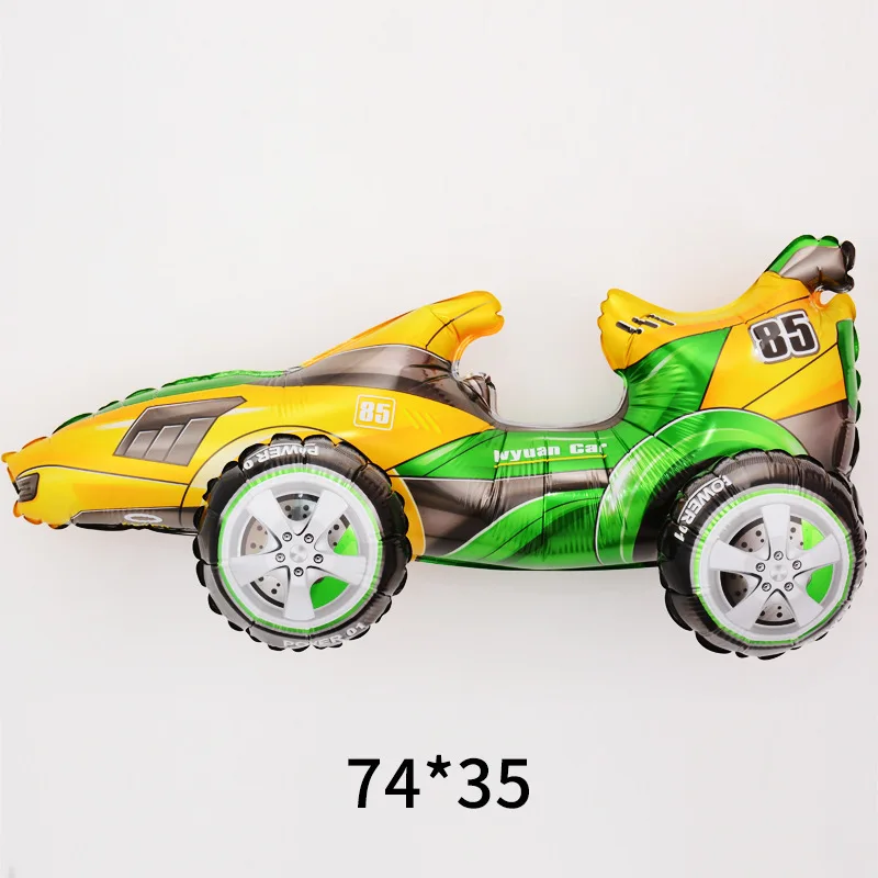 3D-Stereo-Cartoon-Bausatz Auto aus Aluminiumfolie, Hot Wheels Partyballon, Geburtstagsständer-Dekoration, 3D-Puzzle Rennauto