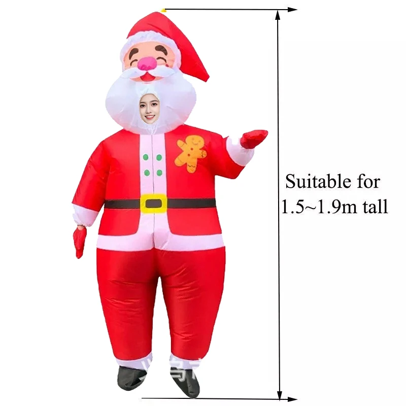 Christmas Adult Inflatable Fancy Dress Santa Claus Snowman Elk Kids Inflatable Clothes Unisex Party Cosplay Funny Costume