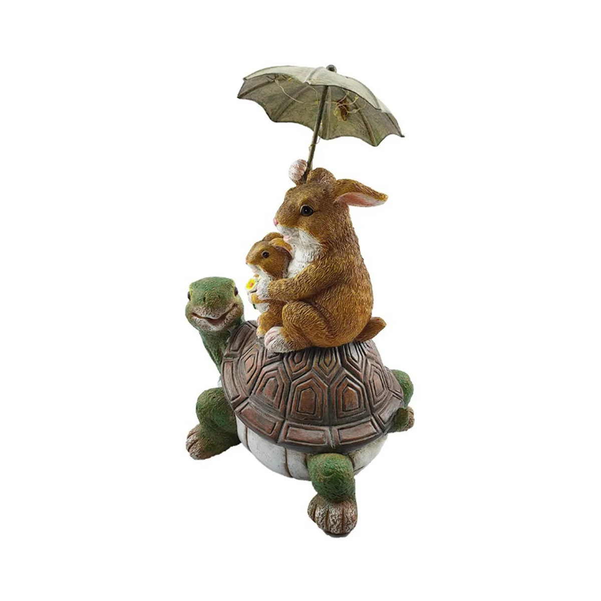 Turtle Statue Garden Turtle Rabbit Umbrella Resin Statue Animal Resin Crafts Home Decoration