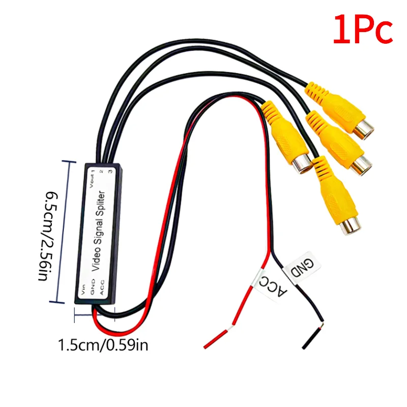 1Pc CVBS & AHD720P Video Signal Splitter 1 To 3 Output  Video Booster Amplifier Splitter For Car,Input 3 Output.