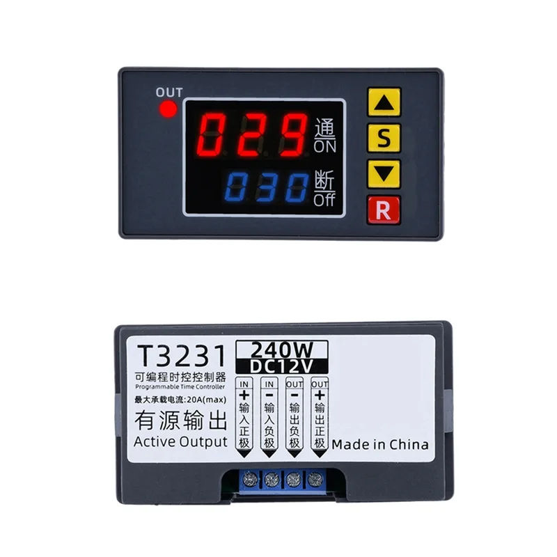 T3231 Программируемый контроллер времени с двойным светодиодным дисплеем, цифровое реле, переключатель задержки времени