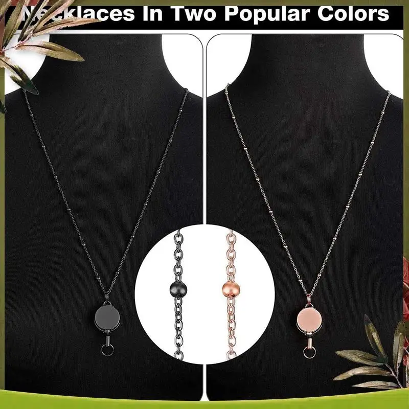 ABDW-4 قطع حبل بكرة شارة قابل للسحب مع حامل الهوية وقلادة وحبل شارة ومشبك سلسلة وحامل مقاوم للماء - B