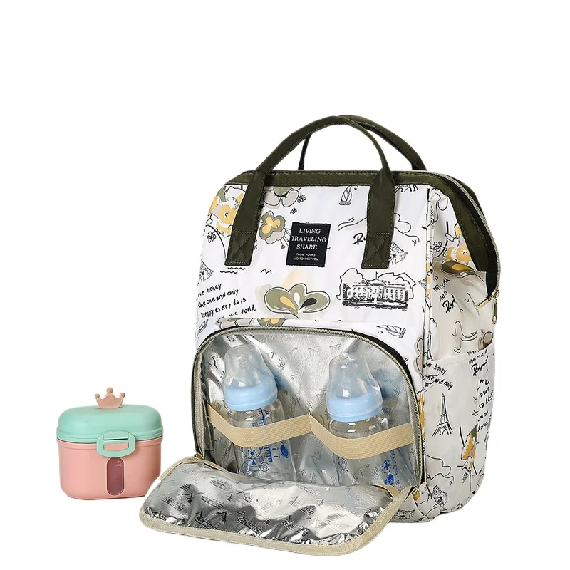 Premium Oxford Mom Backpack Multi-Function Large Capacity Diaper Bag with Insulated Bottle Pockets for Baby Wipes Changing Pad