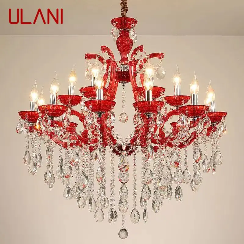 

ULANI LuxuriousCandle Pendent Lamp European Style Crystal Lamp Art Living Room Restaurant Villa Staircase Duplex Building