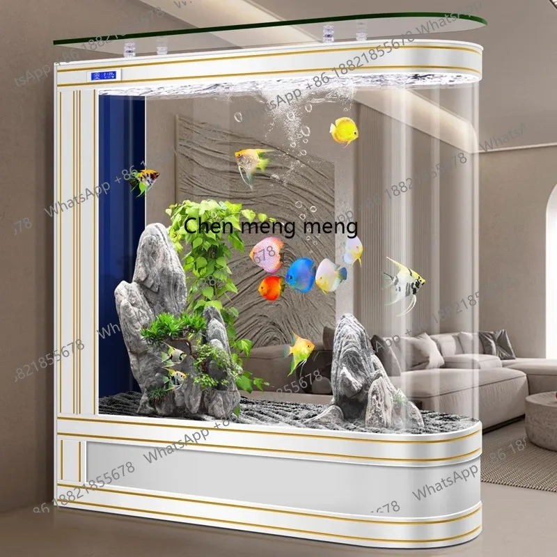 Floor-to-ceiling fish tank, new simple, small and medium-sized integrated forming partition screen living room aquarium