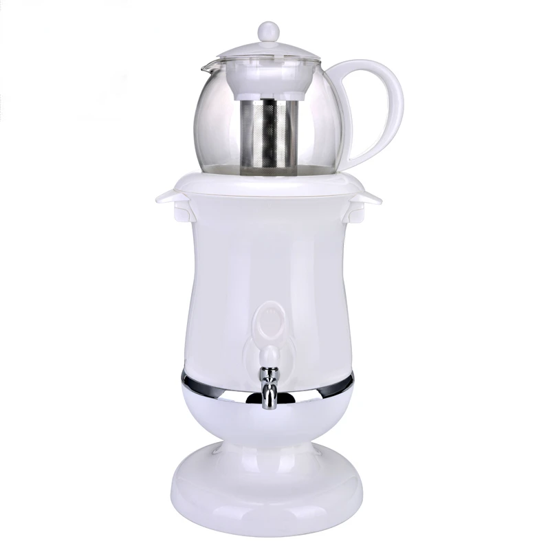 110-127V 1000W 2.5L White Color  Turkish Samovar Electric Kettle Heat Preservation Rotating Tea Maker