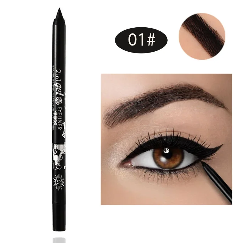 2in1 Matte Eyeliner Lip Liner Pencil Makeup Waterproof Lasting Glitter No Blooming Easy To Wear Black Green Eyes Makeup Cosmetic