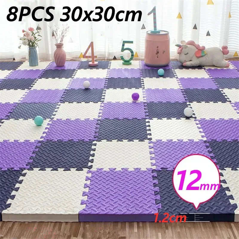 

8PCS 30x30cm Tatame Play Mats Thick 1.2cm Baby Game Mat Tatames Baby Mat Foot Mat Floor Mat Puzzle Mat Playmat Baby Playroom Mat