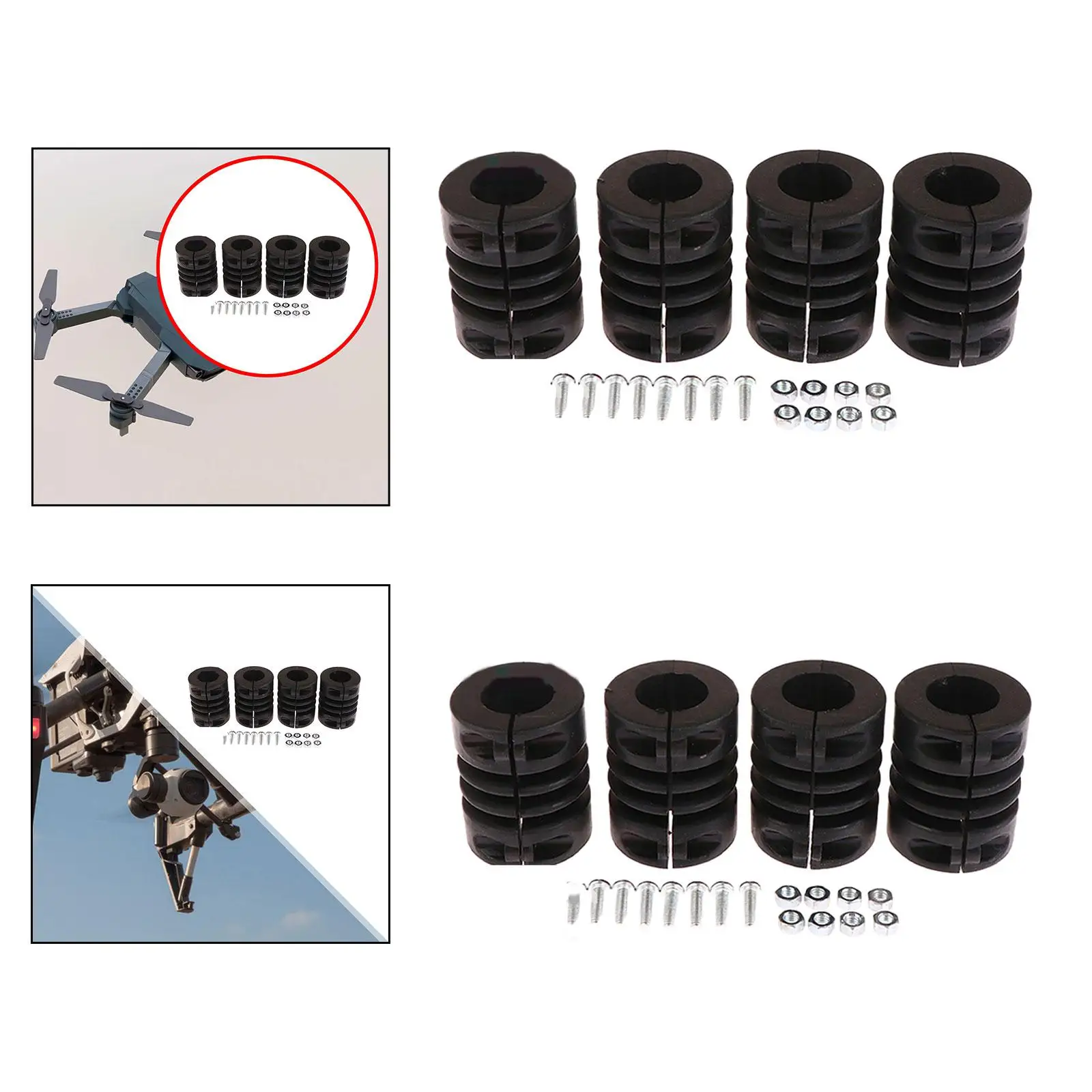 4x cuscino in silicone, apertura del molo con smorzamento vibrante in silicone, cuscino del carrello di atterraggio del drone