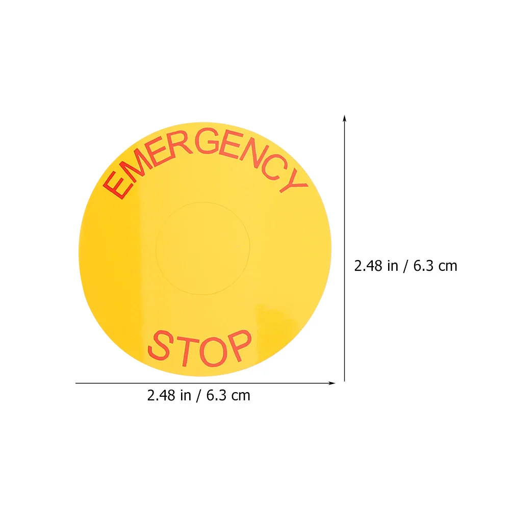 10 Pcs Emergency Stop Sign Stickers Decals Detachable Machinery Signs Equipment Warning