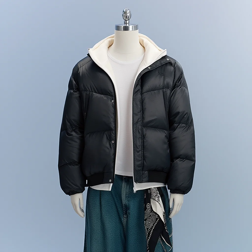 

Veidoorn Premium Short Down Jacket Lightweight Puffer Coat Minimalist Warm Winter Outerwear for Women Men