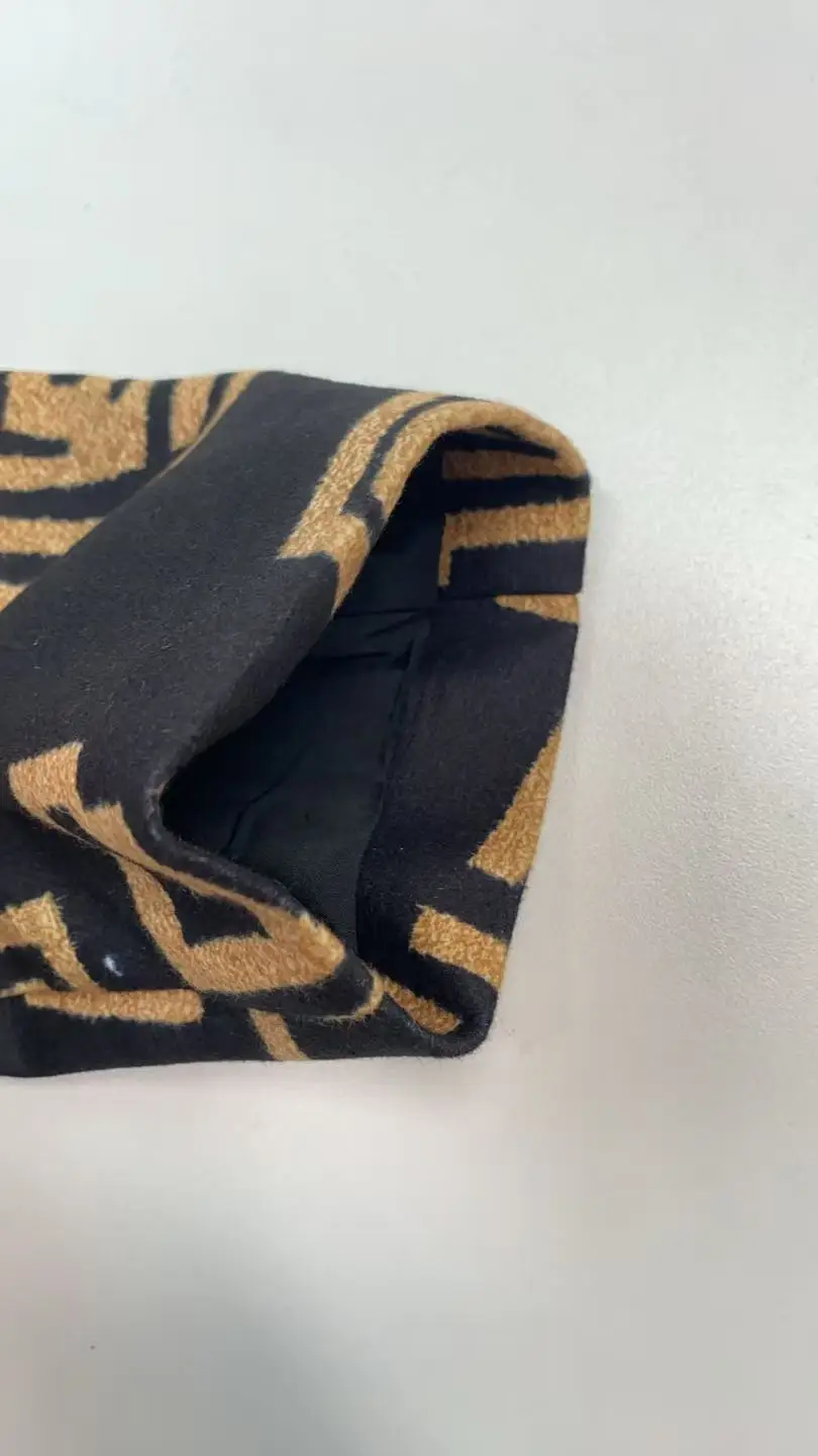 Modigirl 2026 ربيع جديد المرأة خمر ميدي طول معطف الحضرية العصرية الذهبي متعرج طباعة سترات طويلة جيوب الإناث #5