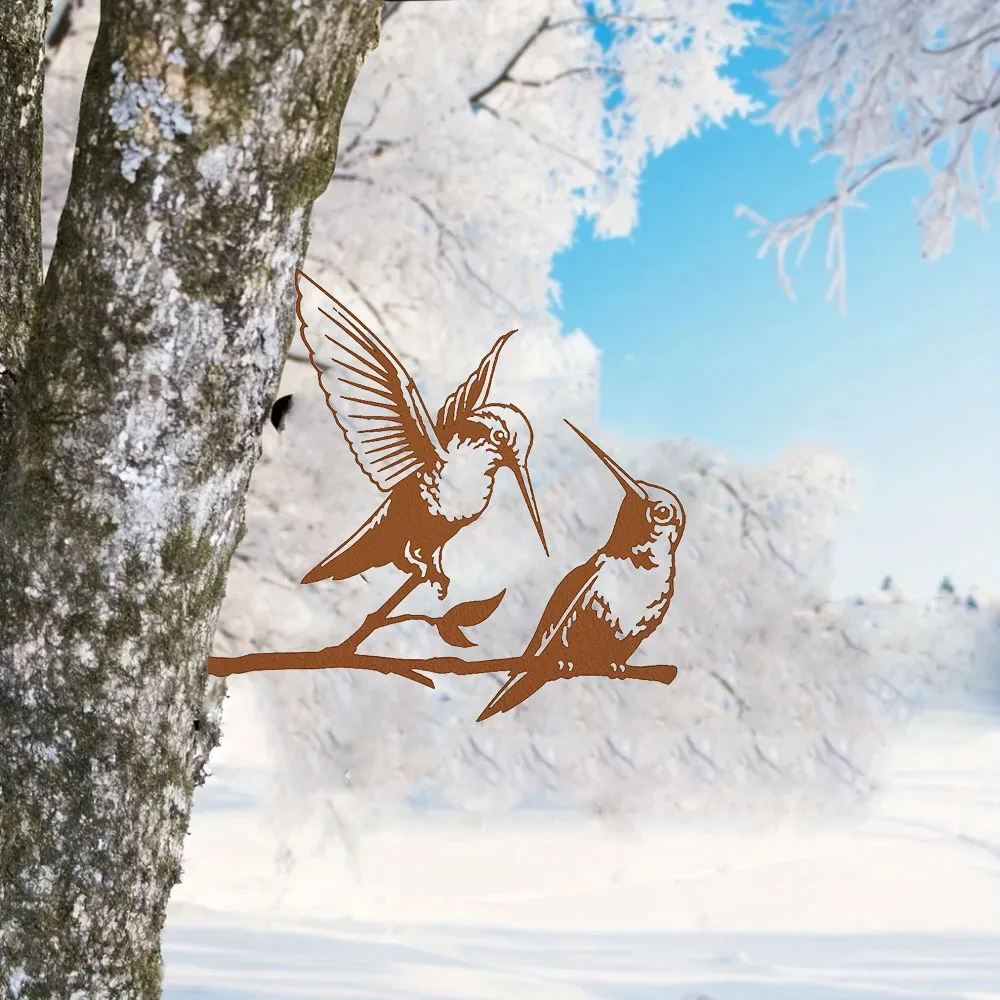 Unique 1 Piece Hummingbird Decor – Distinctive with Hummingbird Design. Unusual Garden Art. Charming Hummingbird Pair