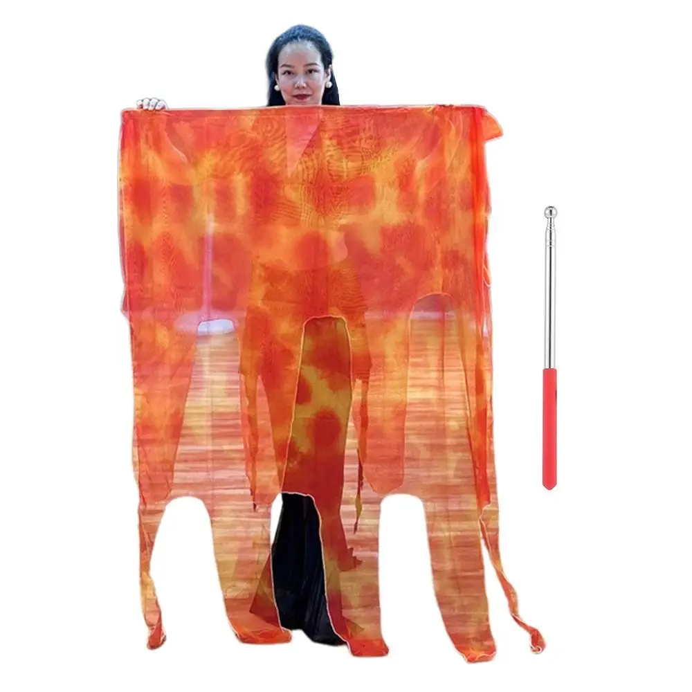 with Telescopic Sticks Belly Dance Accessories Props Multicolor Lightweight Colorful Scarves Flag Scalable Rods