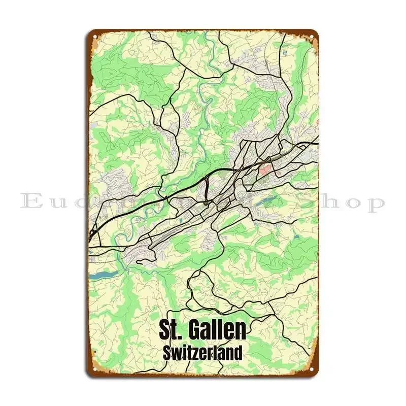 

Металлическая табличка St Gallen Switzerland, жестяная вывеска для гаража, клуба, вечеринки, с принтом, постер