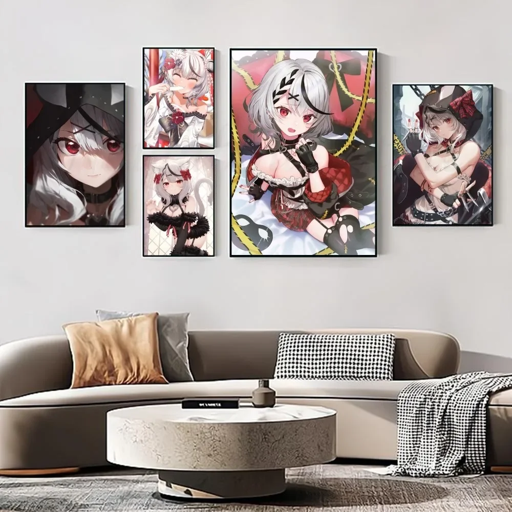 1pc Sakamata Chloe Hololive Vtube Game Anime Bikini Poster Poster Stickers Home Decor Aesthetic Art Mural Room Decor Digital