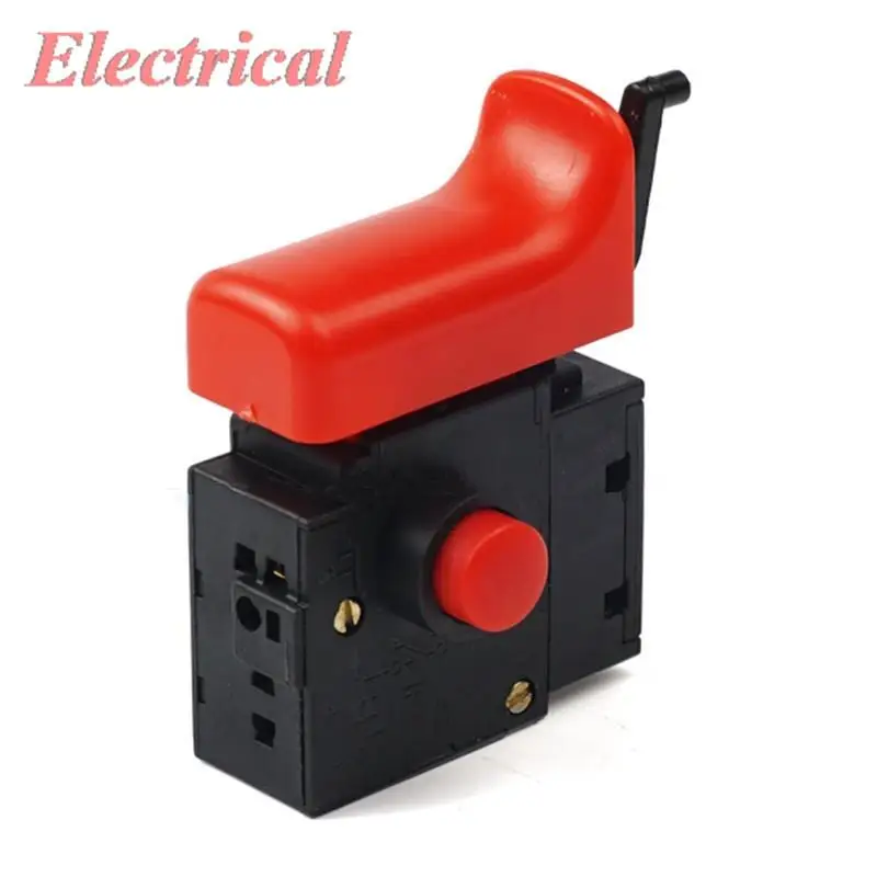 1pc FA2-6/1BEK 250V 6A 5E4 Lock On Power Tool Electric Drill Trigger Switch Black Red