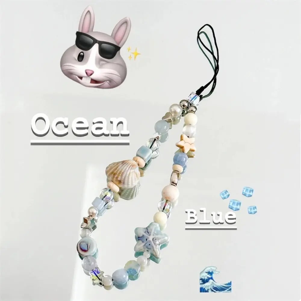 כוכב פנינה חרוזים שרשרת טלפון תליית כבל טלפון חתוכים נייד רצועת יד קיץ רצועה טלפון רצועה נשים בנות