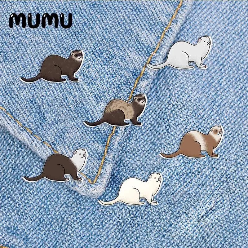 Pin de solapa de hurón lindo, broches acrílicos de animales, joyería epoxi hecha a mano, insignia de bolso de camisa, novedad de 2023