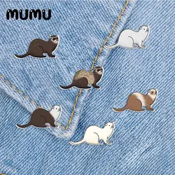 2023 New Cute Ferret Lapel Pin Animal Acrylic Brooches Handmade Epoxy Jewelry Shirt Bag Badge