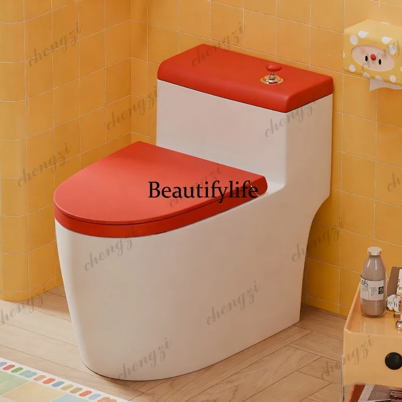 Dopamine Color Toilet Personality Square Ordinary Toilet Siphon Home Toilet High Impact Toilet
