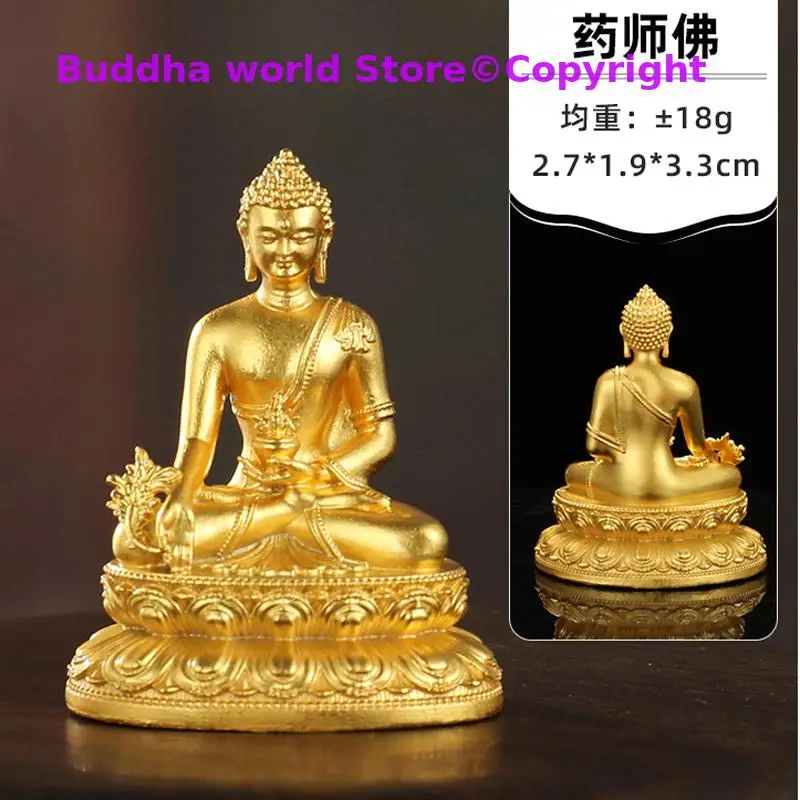 2025  CAR pocket gold-plating Medicine Buddha safety Small MINI Buddha statue Amulet healthy Effective protection good luck