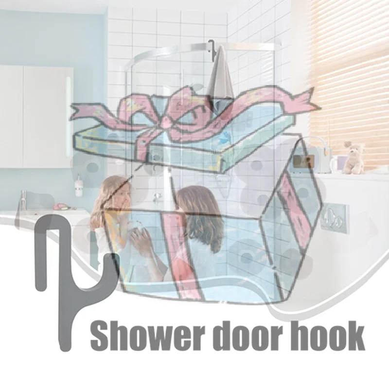 

【CCA】3D Shower Door Towel Hook For 8mm Glass Doors Bathroom Hanger For Clothes Towel Bathrobes Laundry Dormitory Apartment