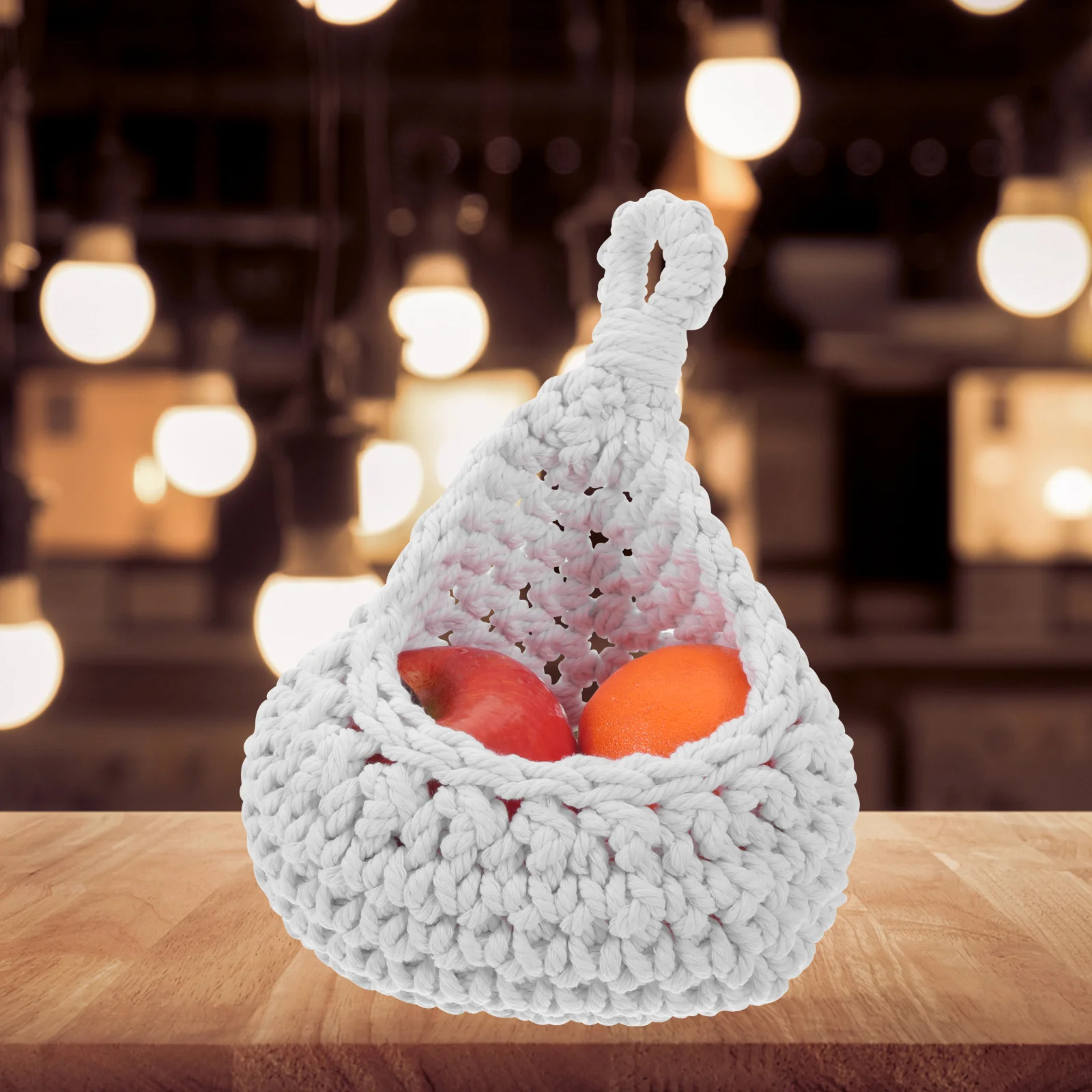 

Hanging Fruit Vegetable Basket Woven Cotton Rope Storage Basket for Wall Kitchen Pantry Organization Accessory