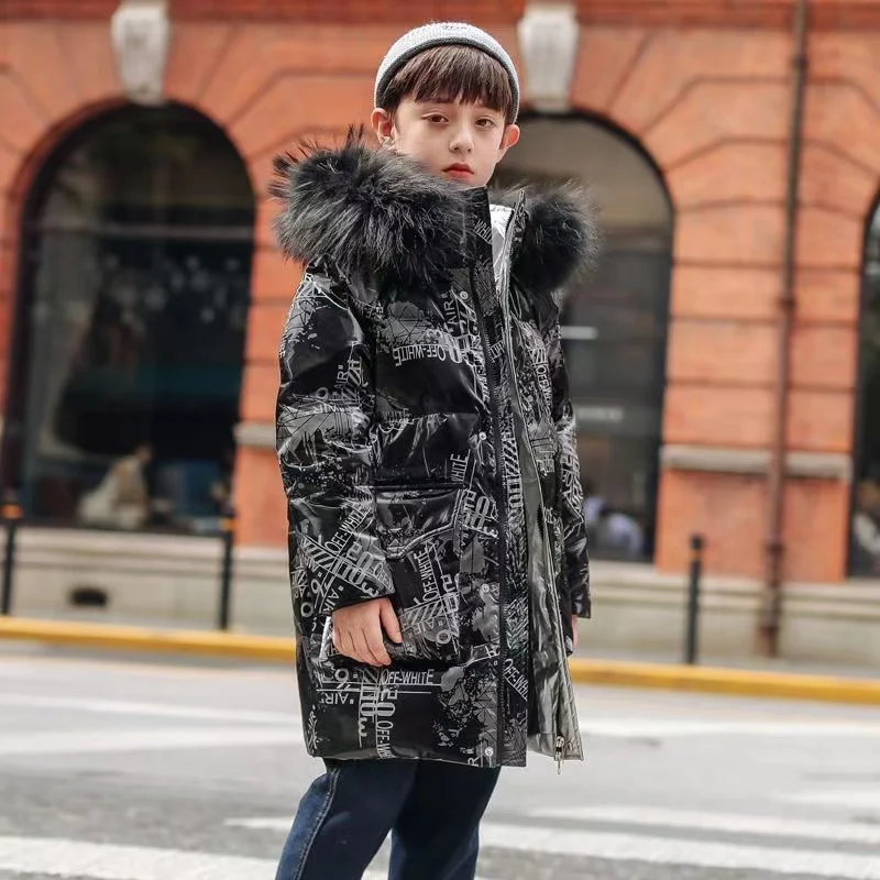 

Children Winter Down Coats Boys Girls Fashion Overcoat Kids Thicken Casual Warm Outerwear Children Hooded Windproof ClothingKids