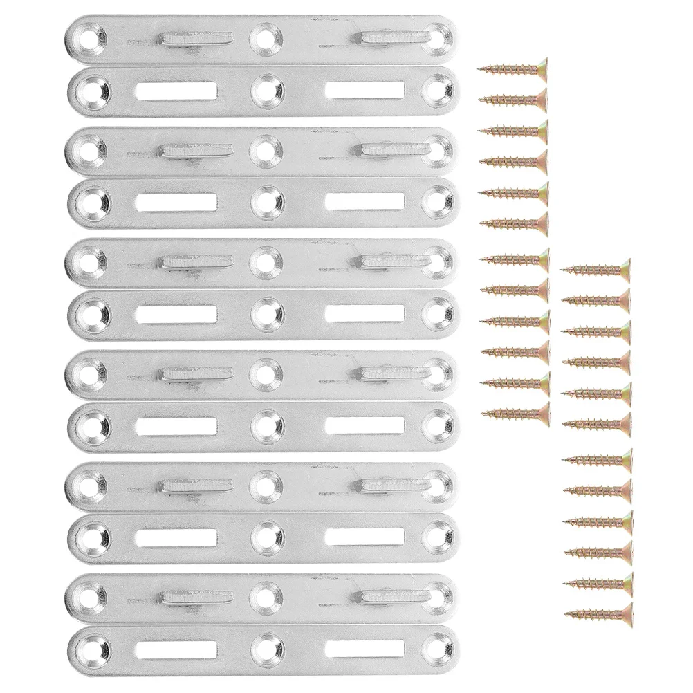 

6Sets Bed Rail Fasteners Thickened Metal Bed Rail Brackets Stable Structure Headboard Brackets Furniture Accessories