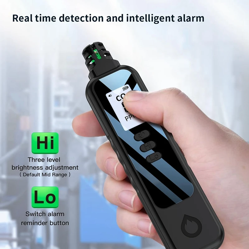 Portable Carbon Monoxide Detectors For Travel, LCD Display Handheld CO  With 2 AAA Batteries Powered