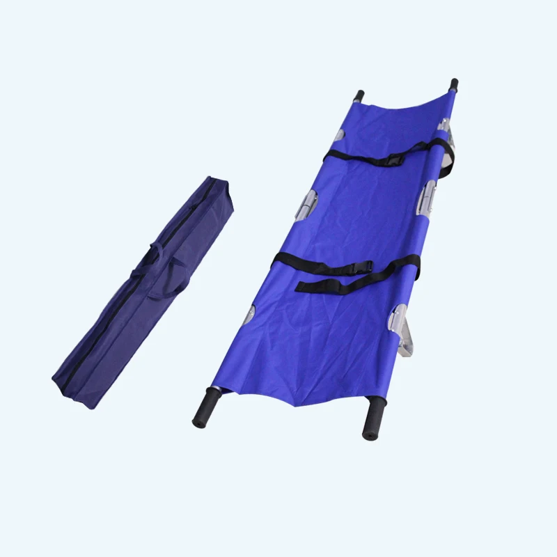 Color customizable aluminium stainless steel emergency rescue double folding stretcher