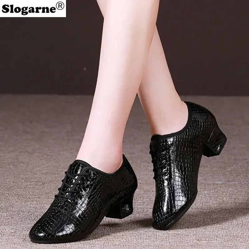 New Latin Shoes Women Outdoor Dance Shoes Waltz Tango Ballroom Woman Indoor Soft Leather Cow Muscle Sole Modern Jazz Shoes