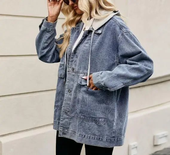 

New Versatile Slimming Retro Loose Denim Casual Jacket Top for Women Personalized Street Women's Fashion Long Sleeve Coat